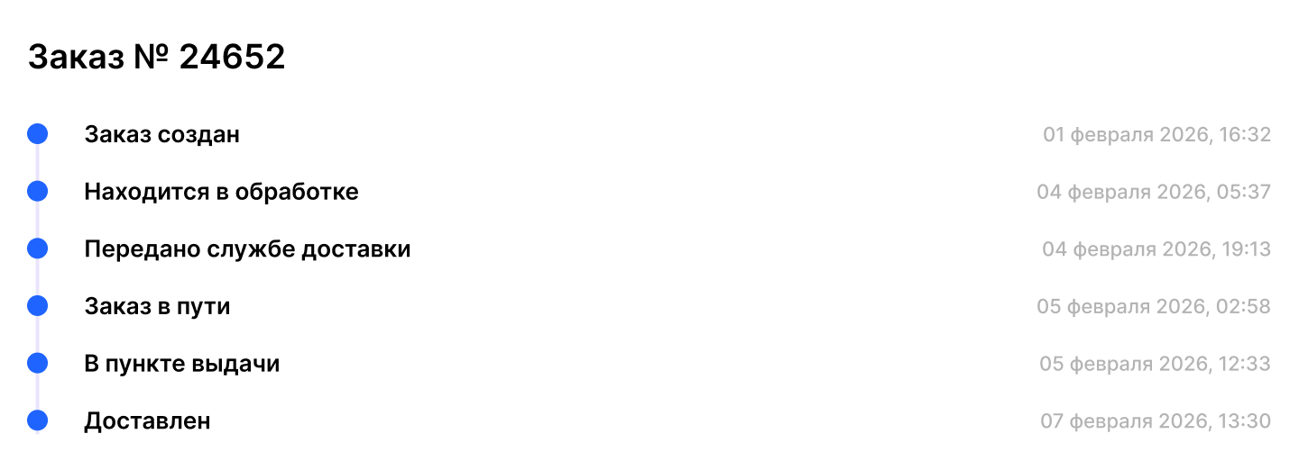 Отслеживание заказа в реальном времени